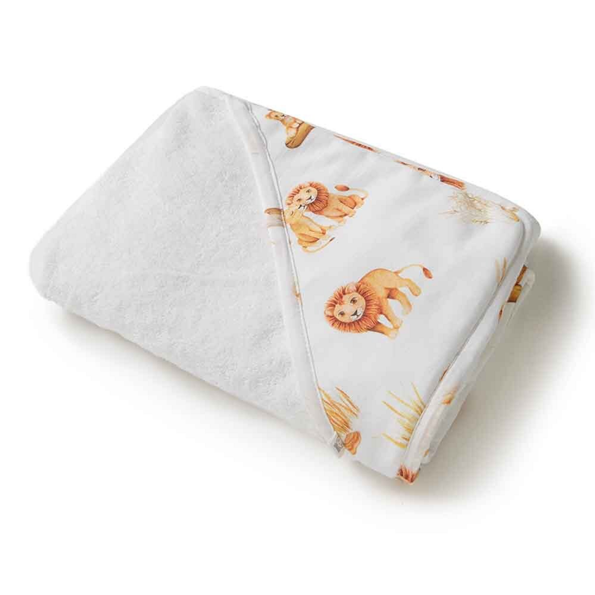 SNUGGLE HUNNY KIDS ORGANIC HOODED BABY TOWEL - LION