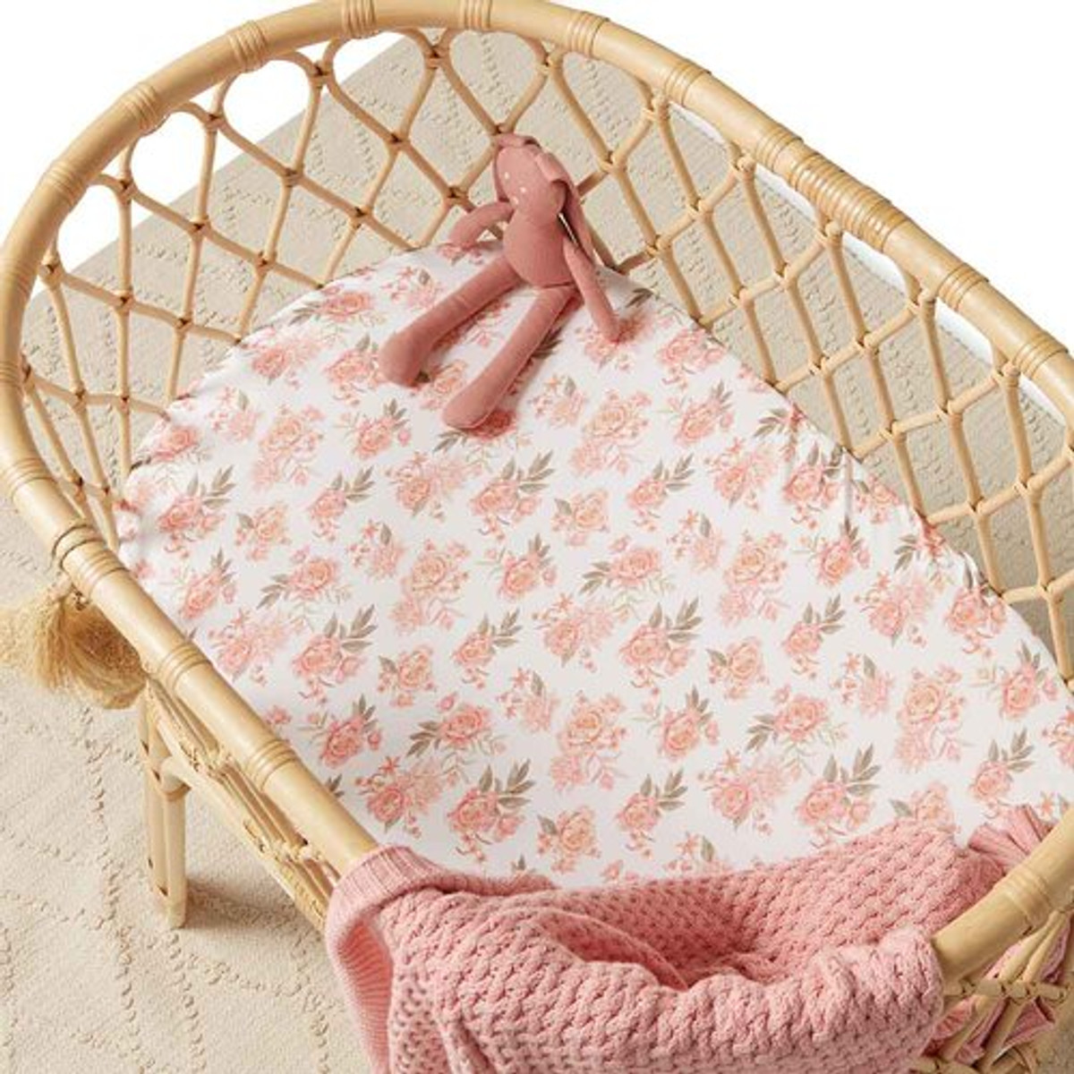 SNUGGLE HUNNY KIDS ROSETTE BASSINET SHEET / CHANGE PAD COVER