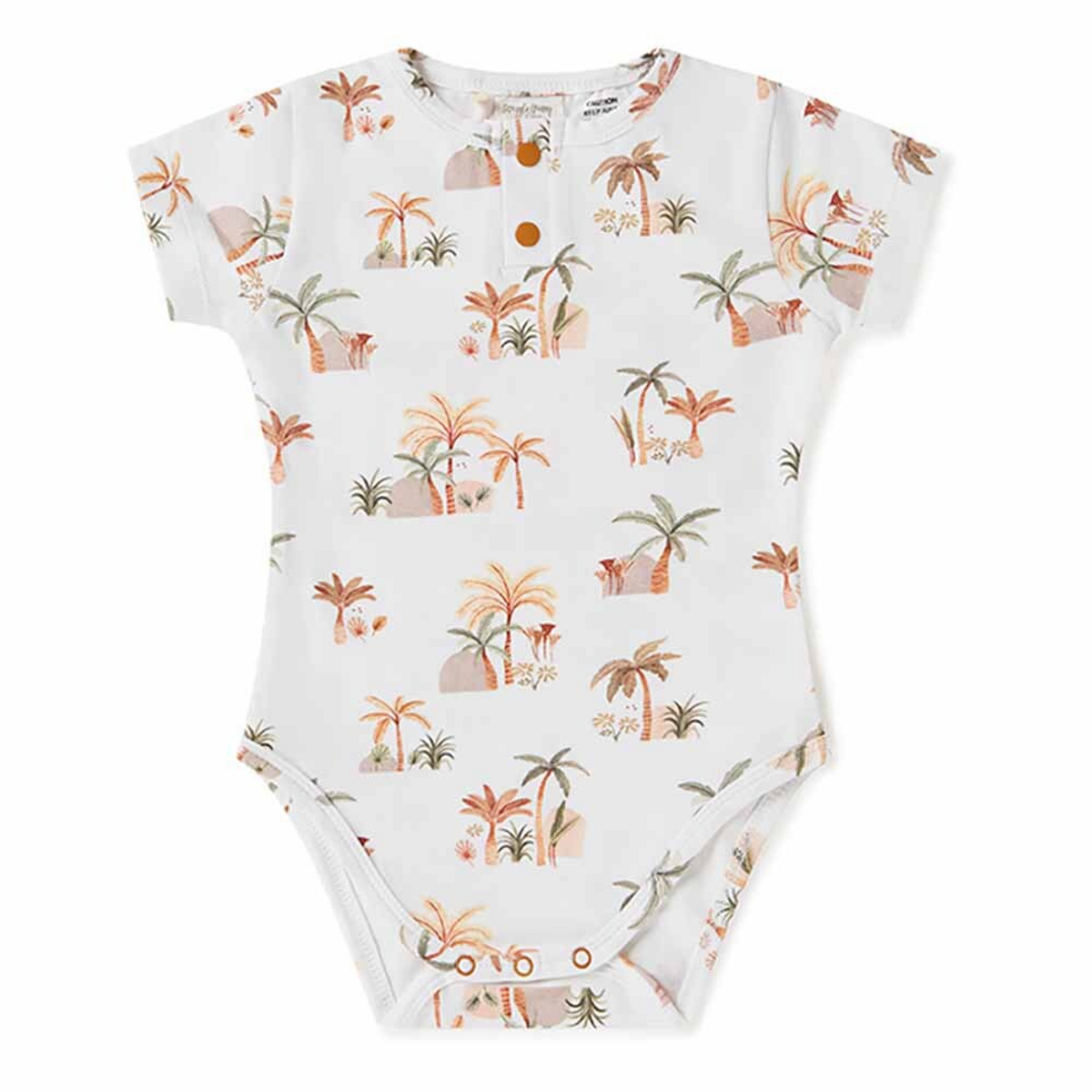 SNUGGLE HUNNY KIDS PALM SPRINGS SHORT SLEEVE ORGANIC BODYSUIT