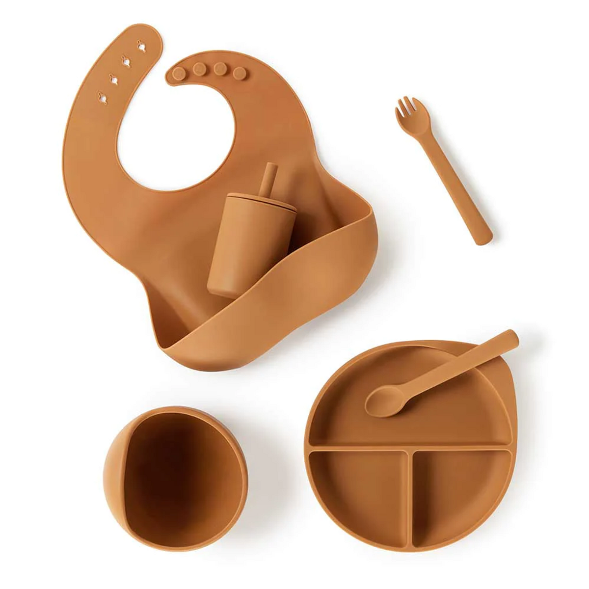 SNUGGLE HUNNY KIDS SILICONE MEAL KIT - CHESTNUT