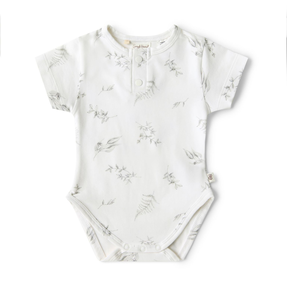 SNUGGLE HUNNY KIDS SILVER GUM SHORT SLEEVE ORGANIC BODYSUIT