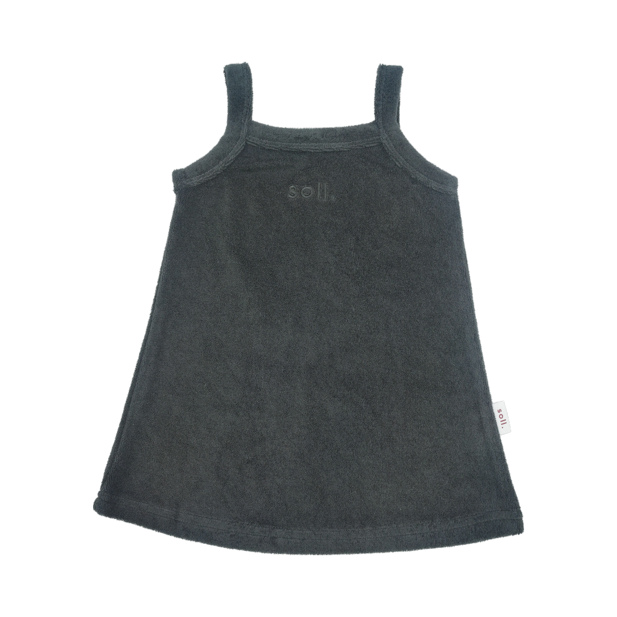 SOLL TERRY TOWEL DRESS - CHARCOAL