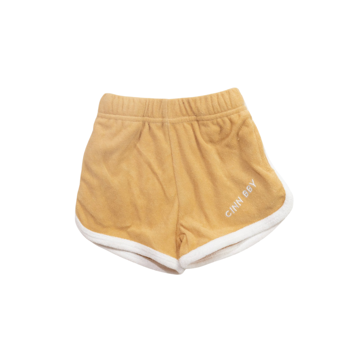 CINNAMON BABY TERRY SHORTS - MUSTARD