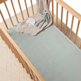 SNUGGLE HUNNY KIDS FITTED COT SHEET -  SAGE