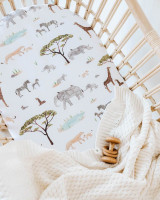 SNUGGLE HUNNY KIDS BASSINET SHEET / CHANGE PAD COVER - SAFARI 