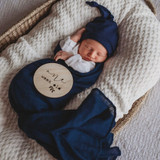 SNUGGLE HUNNY KIDS ORGANIC MUSLIN WRAP -  NAVY