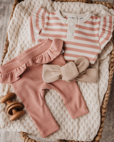 SNUGGLE HUNNY KIDS - ROSE STRIPE LONG SLEEVE BODYSUIT