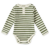 SNUGGLE HUNNY KIDS - OLIVE STRIPE LONG SLEEVE BODYSUIT