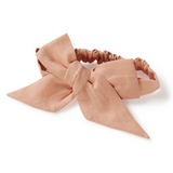 SNUGGLE HUNNY KIDS RUST LINEN BOW PRE-TIED HEADBAND WRAP