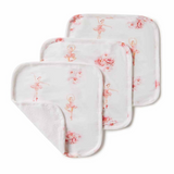 SNUGGLE HUNNY KIDS ORGANIC WASH CLOTHS 3 PACK - BALLERINA