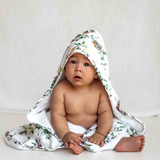 SNUGGLE HUNNY KIDS ORGANIC HOODED BABY TOWEL - EUCALYPT