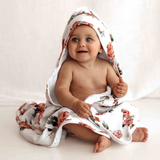 SNUGGLE HUNNY KIDS ORGANIC HOODED BABY TOWEL - ROSEBUD