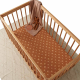 SNUGGLE HUNNY KIDS BRONZE PALM FITTED COT SHEET