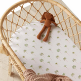 SNUGGLE HUNNY KIDS GREEN PALM BASSINET SHEET / CHANGE PAD COVER