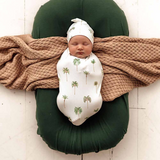 SNUGGLE HUNNY KIDS GREEN PALM | SNUGGLE SWADDLE & BEANIE SET