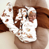 SNUGGLE HUNNY KIDS LION ORGANIC JERSEY WRAP & BEANIE SET