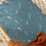 SNUGGLE HUNNY KIDS ROCKET ORGANIC BASSINET SHEET / CHANGE PAD COVER