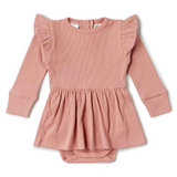 SNUGGLE HUNNY KIDS ROSE LONG SLEEVE ORGANIC DRESS