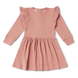 SNUGGLE HUNNY KIDS ROSE LONG SLEEVE ORGANIC DRESS