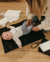 OIOI NAPPY CHANGING POUCH - BLACK FAUX LEATHER