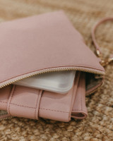 OIOI NAPPY CHANGING POUCH - PINK FAUX LEATHER