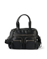 OIOI CARRY ALL NAPPY BAG - BLACK FAUX LEATHER