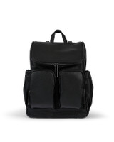 OIOI SIGNATURE NAPPY BACKPACK - JET BLACK GENUINE LEATHER