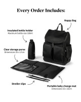 OIOI SIGNATURE NAPPY BACKPACK - JET BLACK GENUINE LEATHER