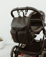 OIOI SIGNATURE NAPPY BACKPACK - JET BLACK GENUINE LEATHER