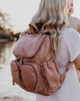 OIOI SIGNATURE NAPPY BACKPACK - DUSTY ROSE FAUX LEATHER