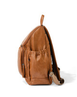 OIOI SIGNATURE NAPPY BACKPACK - TAN FAUX LEATHER