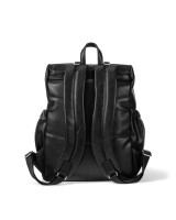 OIOI SIGNATURE NAPPY BACKPACK - BLACK FAUX LEATHER