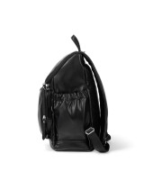 OIOI SIGNATURE NAPPY BACKPACK - BLACK FAUX LEATHER