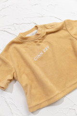 CINNAMON BABY TERRY TOWELING TEE - MUSTARD