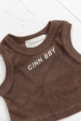 CINNAMON BABY TERRY SINGLET - DARK CHOCOLATE