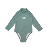 SOLL SWIM UPF 50 LONG SLEEVE SWIMSUIT - DARK SAGE