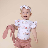 SNUGGLE HUNNY PONY PALS SHORT SLEEVE BODYSUIT WITH FRILL