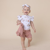 SNUGGLE HUNNY PONY PALS SHORT SLEEVE BODYSUIT WITH FRILL