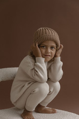 CINNAMON BABY CHUNKY BEANIE - CHOCOLATE