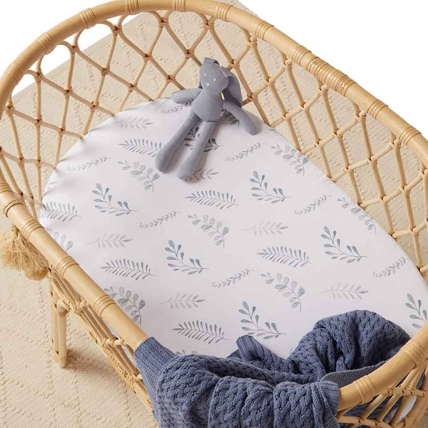 SNUGGLE HUNNY KIDS BASSINET SHEET / CHANGE PAD COVER - WILD FERN 