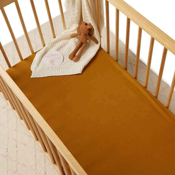SNUGGLE HUNNY KIDS FITTED COT SHEET -  BRONZE
