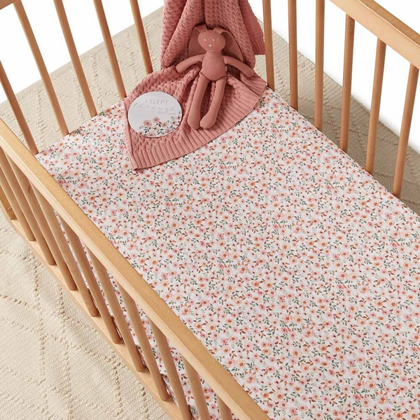 SNUGGLE HUNNY KIDS SPRING FLORAL FITTED COT SHEET