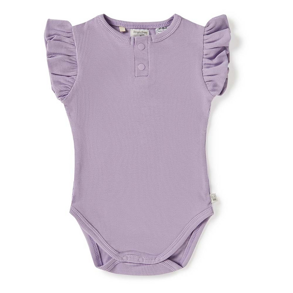 SNUGGLE HUNNY KIDS JACARANDA SHORT SLEEVE ORGANIC BODYSUIT