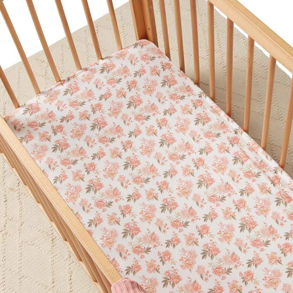 SNUGGLE HUNNY KIDS ROSETTE FITTED COT SHEET