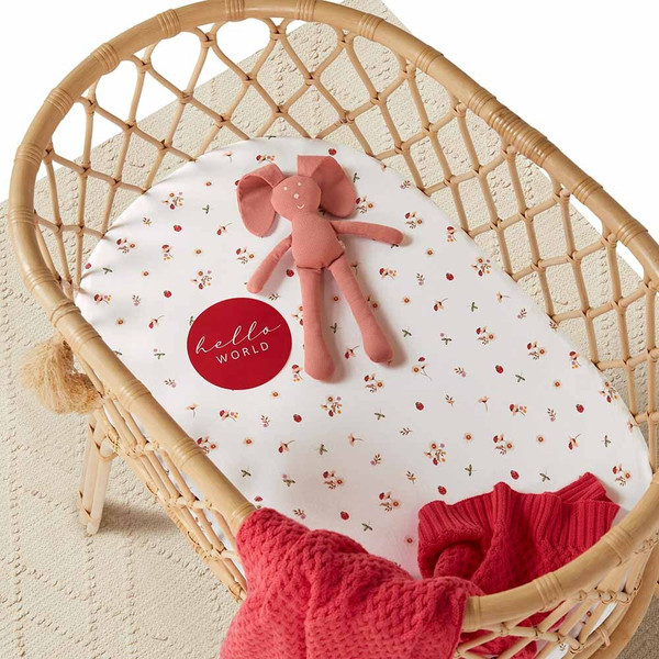 SNUGGLE HUNNY KIDS LADYBUG ORGANIC BASSINET SHEET / CHANGE PAD COVER