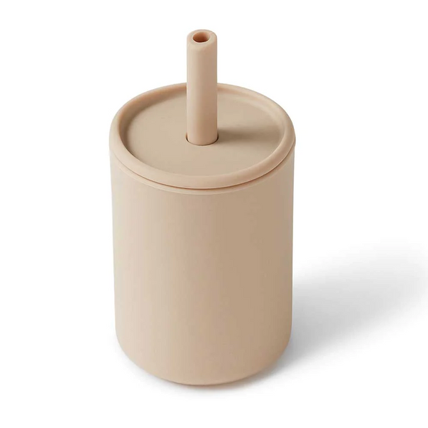 SNUGGLE HUNNY KIDS SILICONE STRAW CUP - PEBBLE