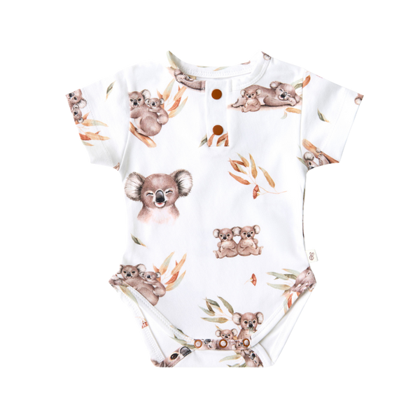 SNUGGLE HUNNY KIDS KOALA SHORT SLEEVE ORGANIC BODYSUIT