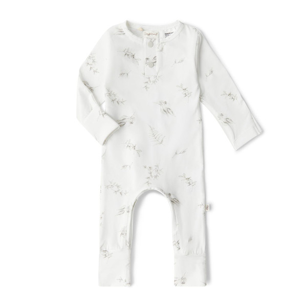 SNUGGLE HUNNY KIDS SILVER GUM ORGANIC GROWSUIT