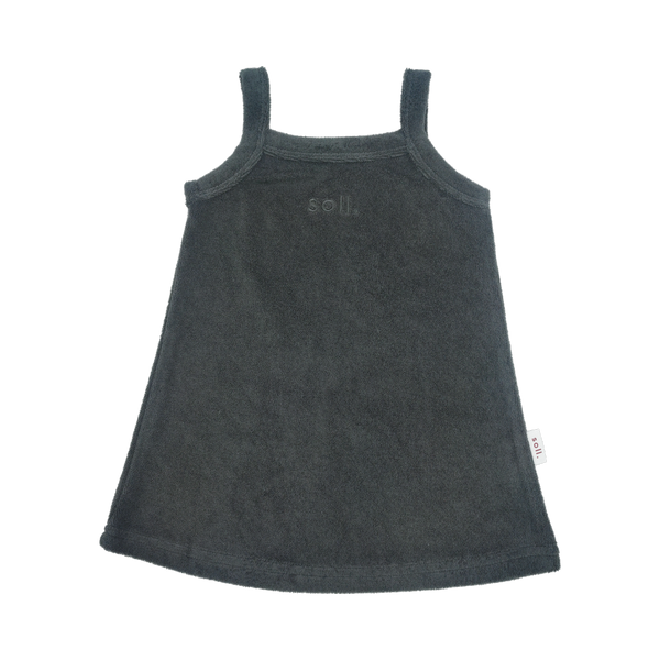 SOLL TERRY TOWEL DRESS - CHARCOAL