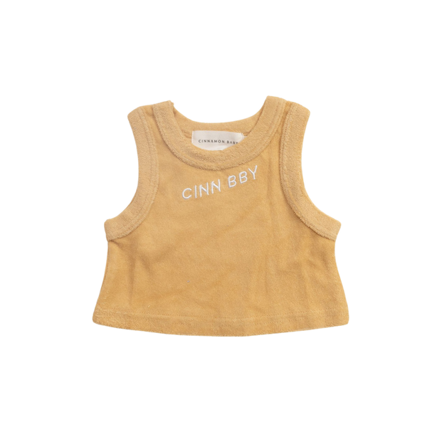 CINNAMON BABY TERRY SINGLET - MUSTARD